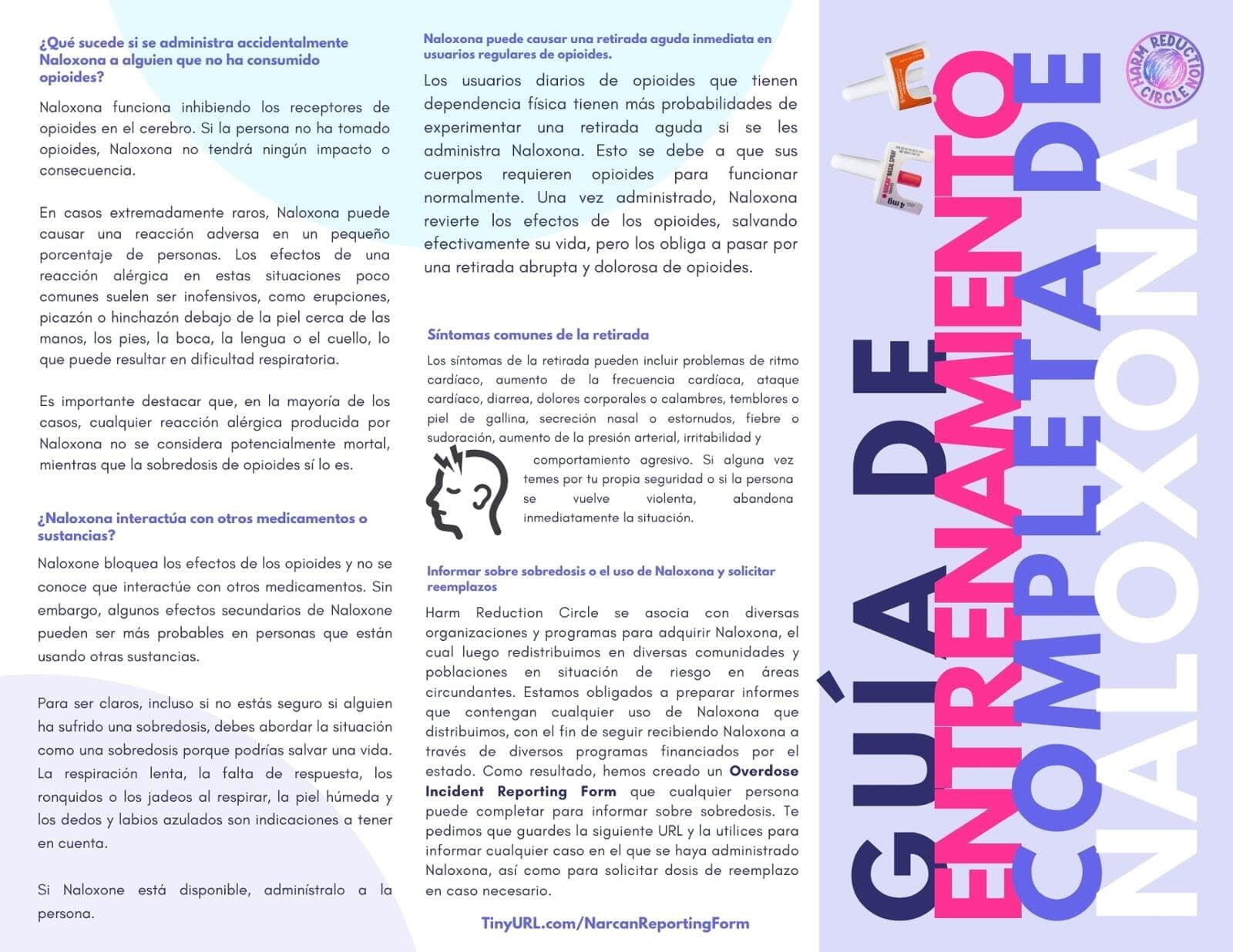 Printed Materials: Spanish Naloxone Guide